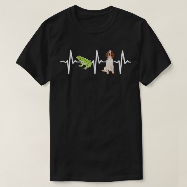 Green Tree Frog Welsh Springer Spaniel Heartbeat D T-Shirt (Design Front)