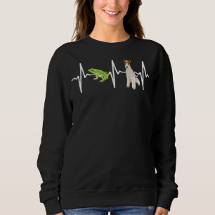 Green Tree Frog Wire Fox Terrier Heartbeat Dog Sweatshirt