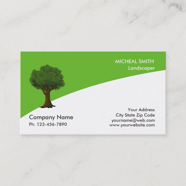 Green Tree Garden Lawn Care and Landscape Business Card (Front)