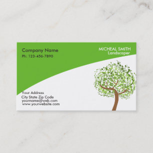 Green Tree Garden Lawn Care and Landscape Business Card