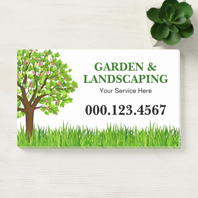 Green Tree Grass Landscaping Service Business Post-it Notes (Office)