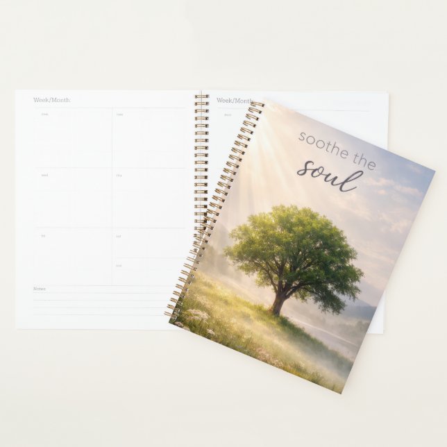 Green Tree In Sunbeams Planner (Display)