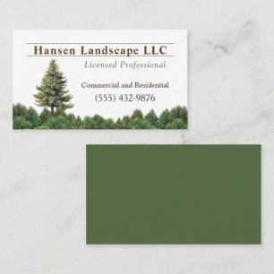 Green Tree Landscaping Yard Tree Service Business Business Card