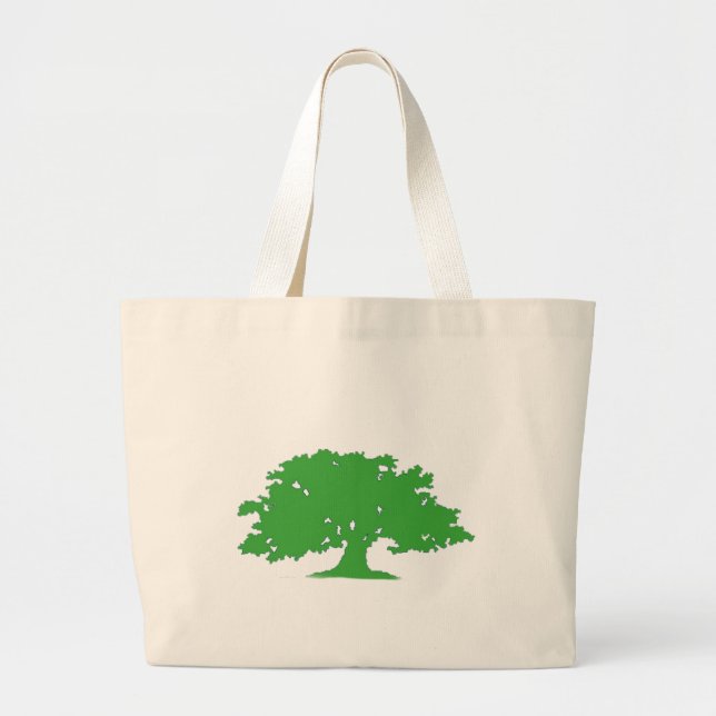 Green Tree Large Tote Bag (Front)