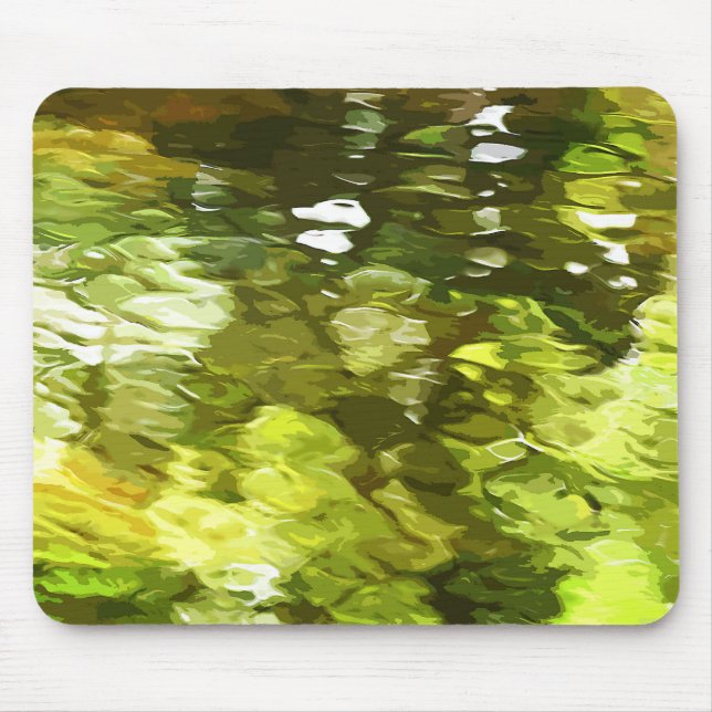 Green Tree Leaves Reflected in Water Mouse Mat (Front)