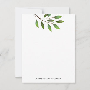 Green Tree Leaves Simple Card