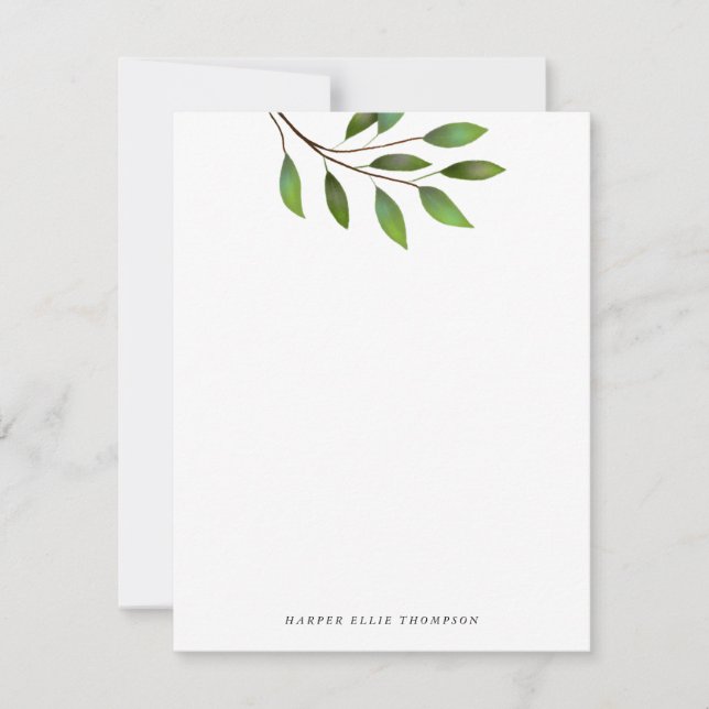 Green Tree Leaves Simple Card (Front)