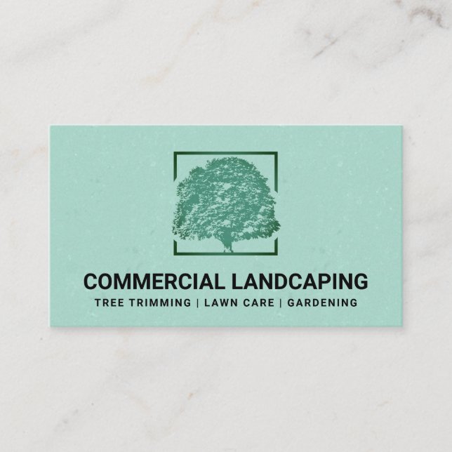 Green Tree Logo | Landscaping  Business Card (Front)