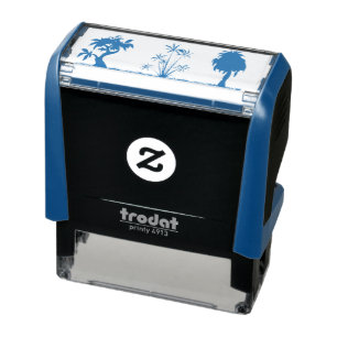 green tree plant self-inking stamp