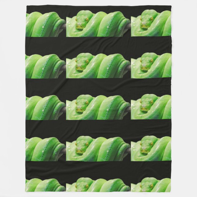 green tree python fleece blanket (Front)