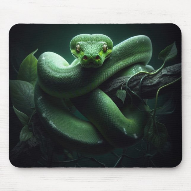 "Green Tree Python" Mouse Mat (Front)