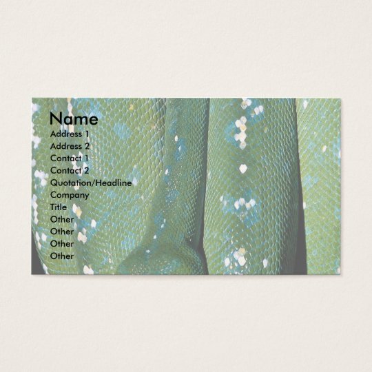 Green tree python, New Guinea Business Card