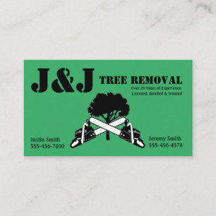 Green Tree Removal or Land Clearing Business Card