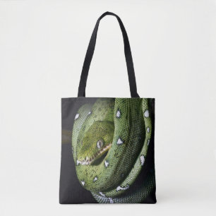 Green tree snake emerald boa in Bolivia Tote Bag