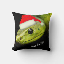 Green Tree Snake in Santa Hat