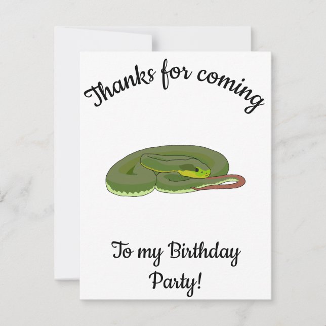 Green tree viper Happy B-day  Thank You Card (Front)