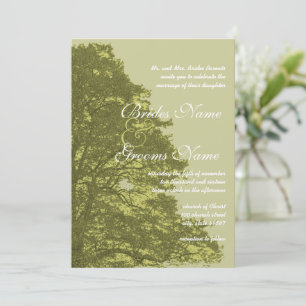 Green Tree Wedding Invitation