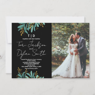 Green Tree Wedding Invitations with photo