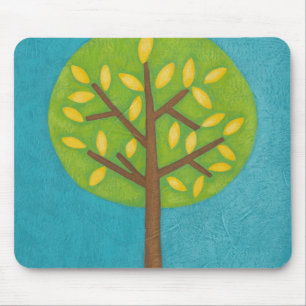 Green Tree with Yellow Leaves by Chariklia Zarris Mouse Mat
