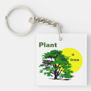 Green Tree & Yellow Sun, Plant a Tree Key Ring