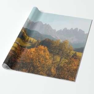 GREEN TREES AND GRASS FIELD WRAPPING PAPER