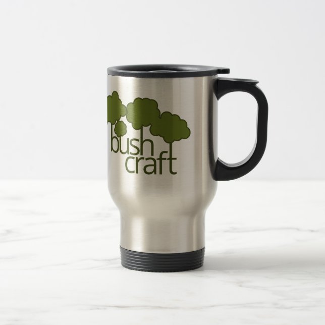 Green trees, bush craft travel mug (Right)