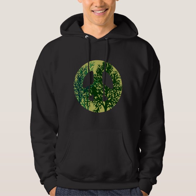 Green Trees Earth Peace Sign T-shirt Hoodie (Front)