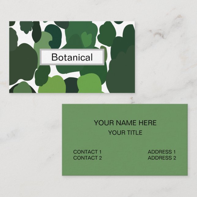 Green Trees Modern Tropical Rainforest Pattern Business Card (Front/Back)