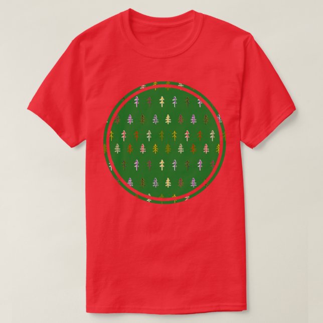 Green Trees Nature Circle Graphic T-Shirt (Design Front)