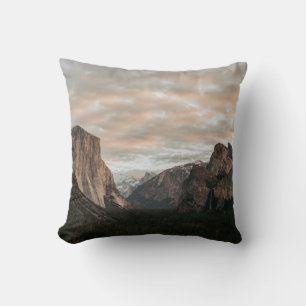 GREEN TREES NEAR BROWN MOUNTAIN UNDER CLOUDY SKY D CUSHION