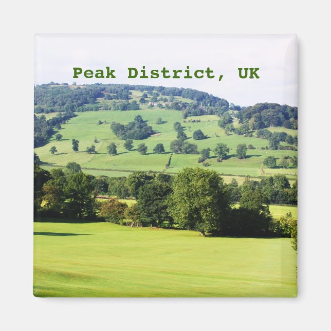 Green trees on hills magnet (Front)