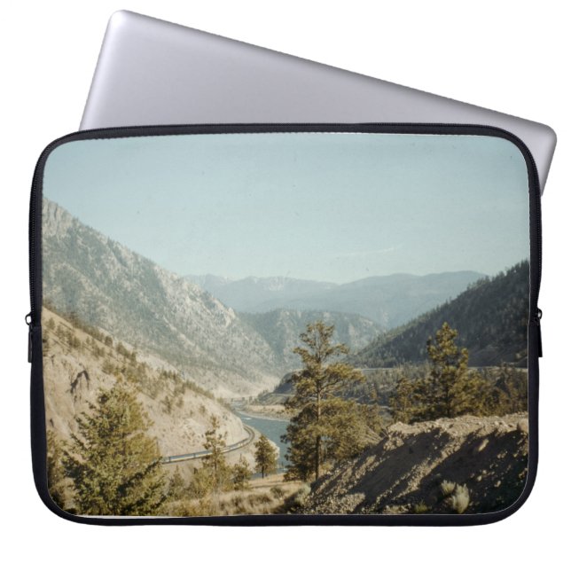GREEN TREES ON MOUNTAIN DURING DAYTIME LAPTOP SLEEVE (Front)