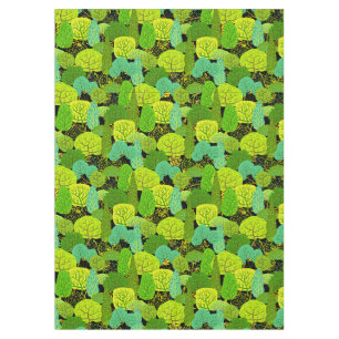 Green trees pattern 01.b. Black BG Tablecloth