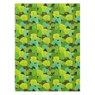 Green trees pattern 01.b. Black BG Tablecloth