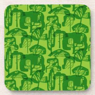 Green trees pattern coaster