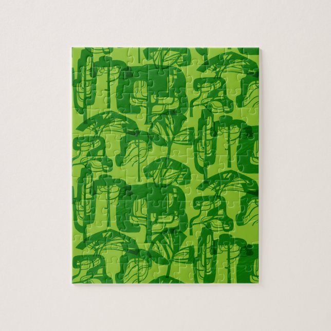 Green trees pattern jigsaw puzzle (Vertical)