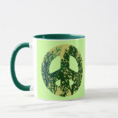 Green Trees Peace Sign Coffee Mug (Left)