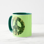 Green Trees Peace Sign Coffee Mug (Front Left)