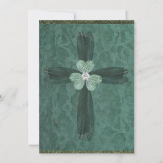 Green Trefoil Cross Invitation