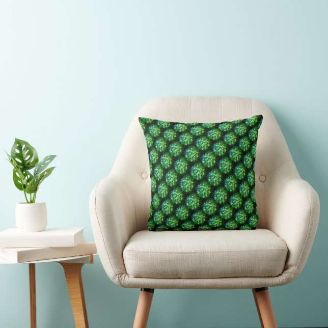 "Green Trellis"Throw Pillow (Chair)