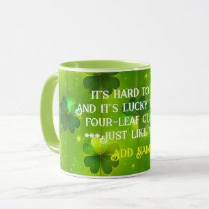 Green Trendy St Patrick's Day Clover Collection Mug