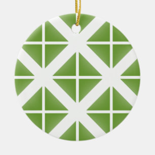 Green Trendy Triangle Pattern Ceramic Tree Decoration