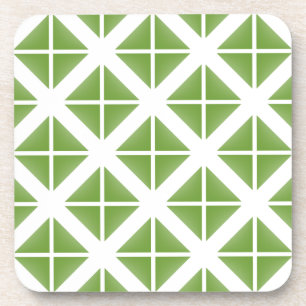 Green Trendy Triangle Pattern Coaster