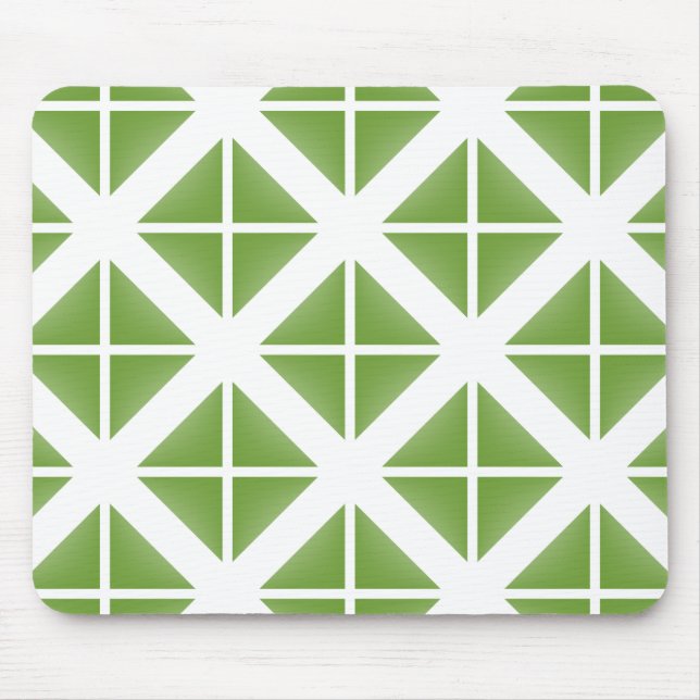 Green Trendy Triangle Pattern Mouse Mat (Front)