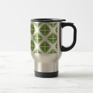 Green Trendy Triangle Pattern Travel Mug