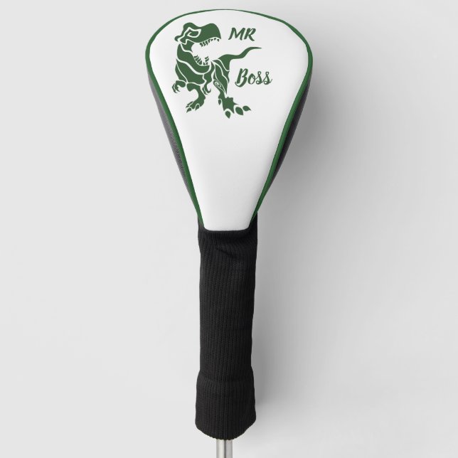 Green Trex the Boss Dino Golf Head Cover (Front)