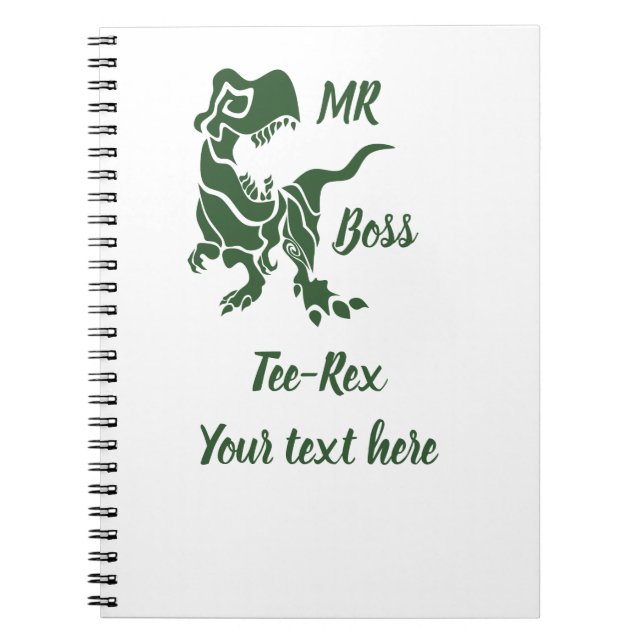 Green Trex the Boss Dino Notebook (Front)