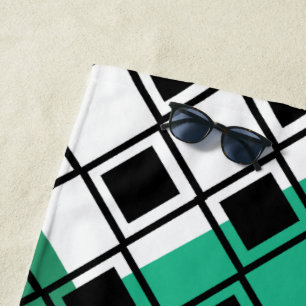 Green Triangle Harlequin Beach Towel