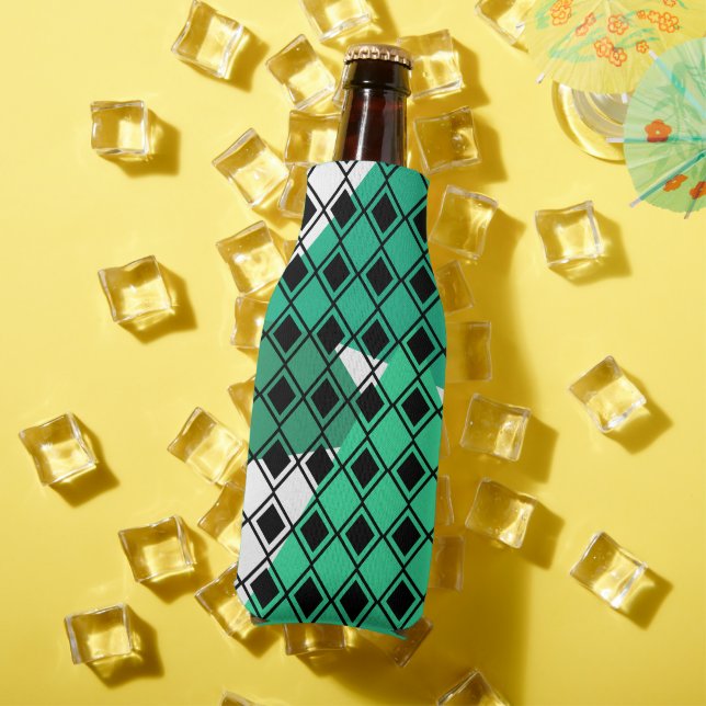 Green Triangle Harlequin  Bottle Cooler (In Situ Summer)
