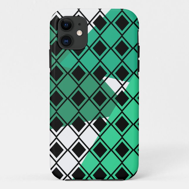 Green Triangle Harlequin  Case-Mate iPhone Case (Back)